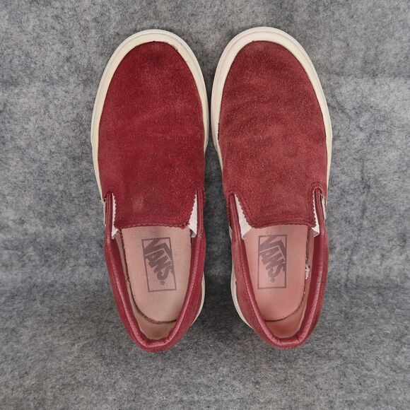 Vans Shoes Womens 6.5 Sneakers Classic Slip On Leather Skate Casual Active Red - Picture 6 of 12